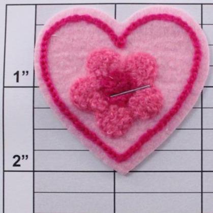 Heart w/ flower applique 2 colors