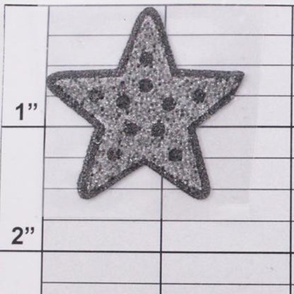 Iron-on Micro Caviar Bead Glitter Star 1-5/8" - 2 Colorways