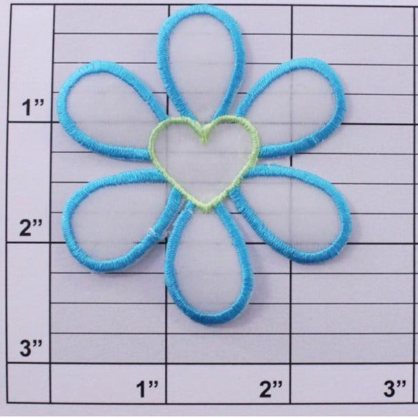 flower w/ heart center applique 8 colors