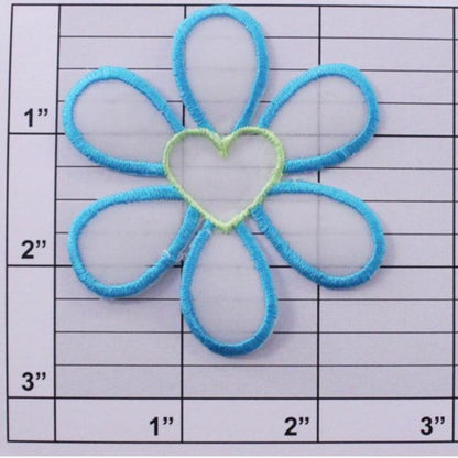 flower w/ heart center applique 8 colors
