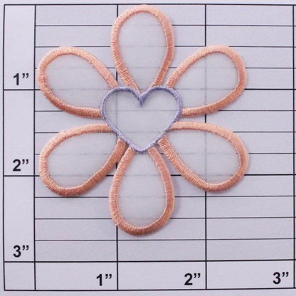 flower w/ heart center applique 8 colors