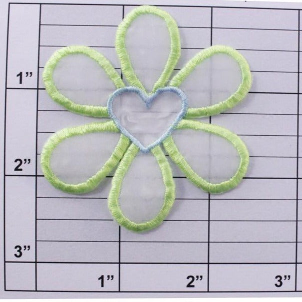 flower w/ heart center applique 8 colors