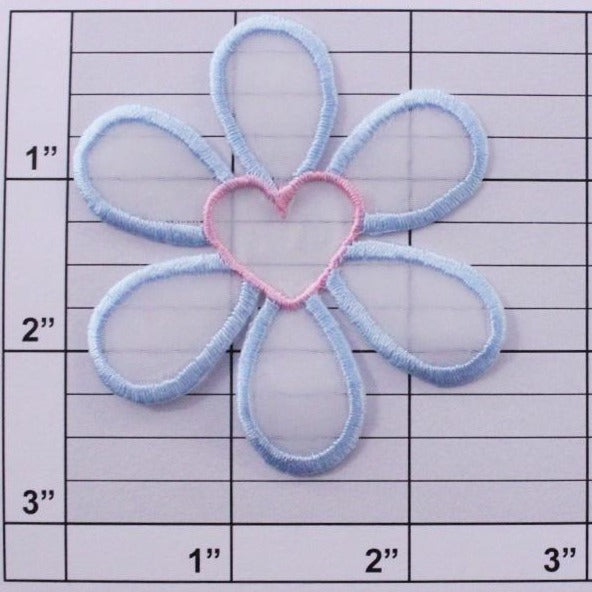 flower w/ heart center applique 8 colors