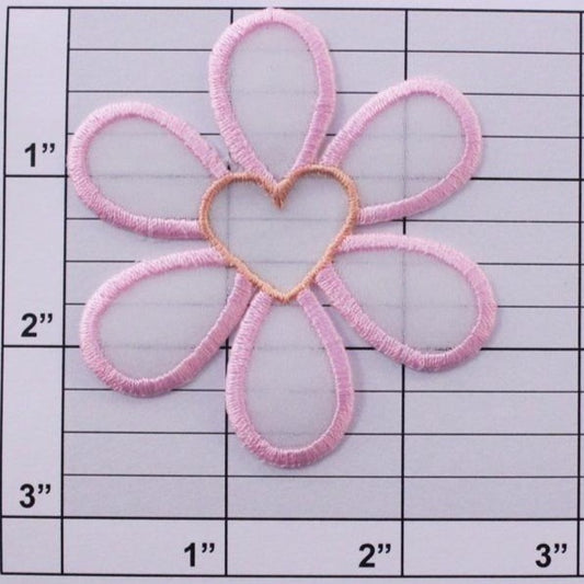 flower w/ heart center applique 8 colors