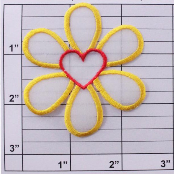 flower w/ heart center applique 8 colors