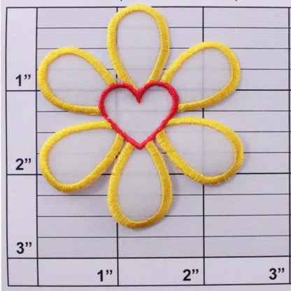 flower w/ heart center applique 8 colors