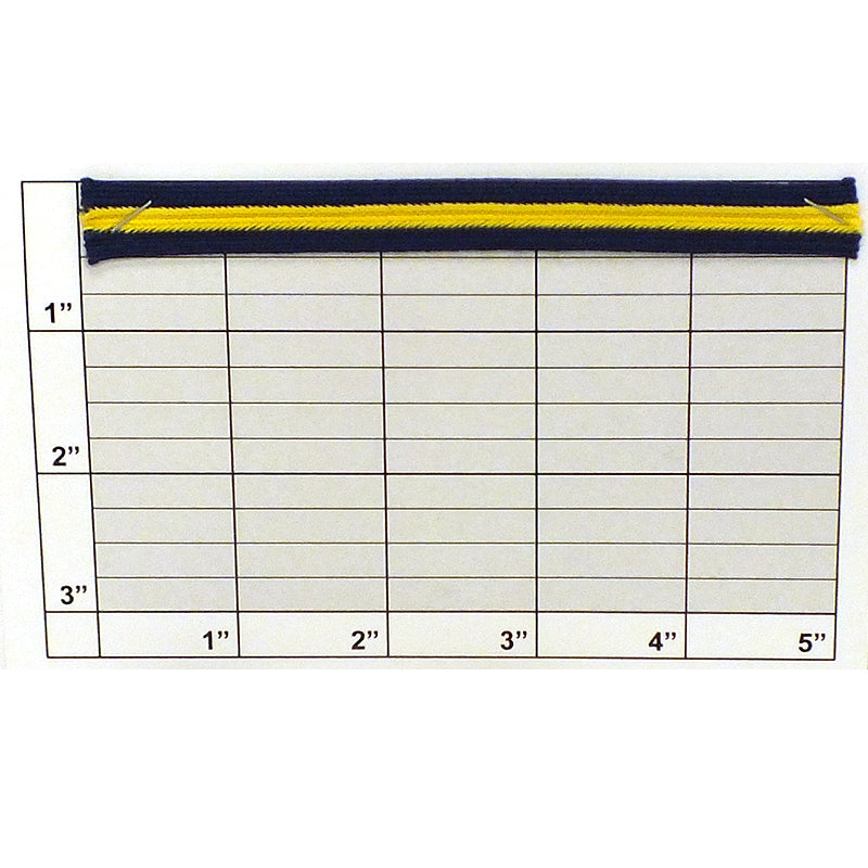 Stripes Jacquard 1/2" (Per Yard) Navy/Yellow