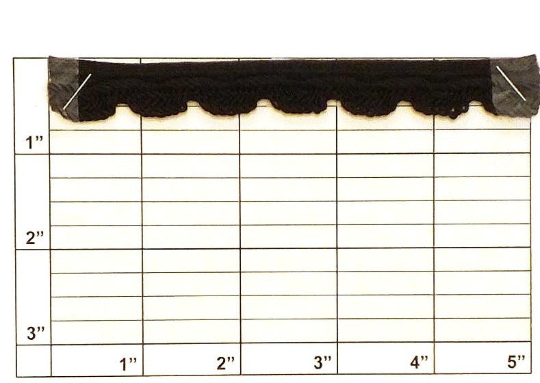 Scalloped Loop Rayon Piping Black