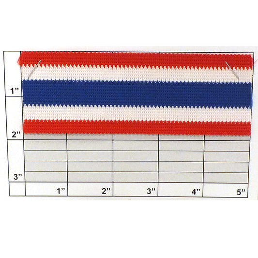 Patriotic Stripe Braid 1-7/8" (Per Yard) Red/White/Blue