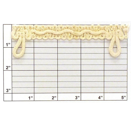 Braid Top Loop Fringe 1-1/2" (Per Yard) Natural