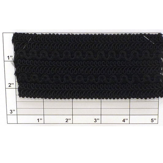 Elastic Gimp Braid 2-3/8" (Per Yard) Black