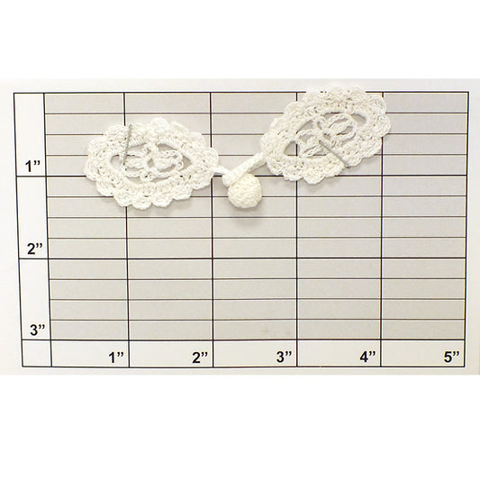 Cluny Lace Frog Closure 3-3/4" (12 Sets) White