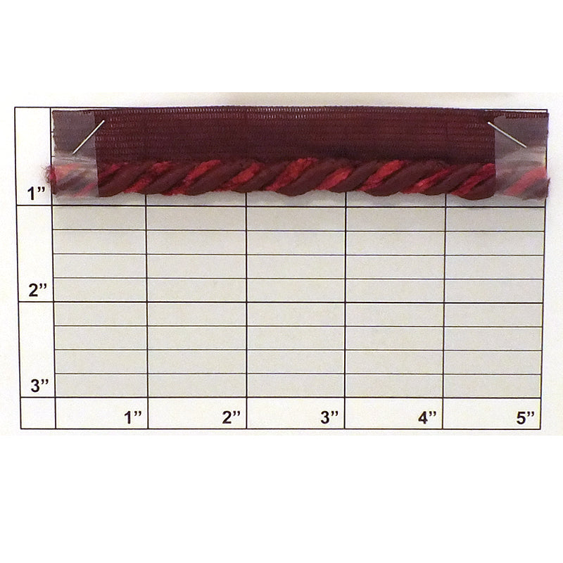Rayon & Chenille Twist Cordage w/Lip 5/16" - 2 Colorways