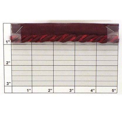 Rayon & Chenille Twist Cordage w/Lip 5/16" - 2 Colorways