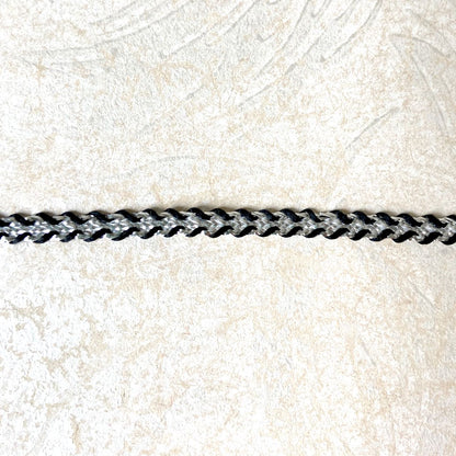 Metallic Flat Braid with Black Lacing 1/4"