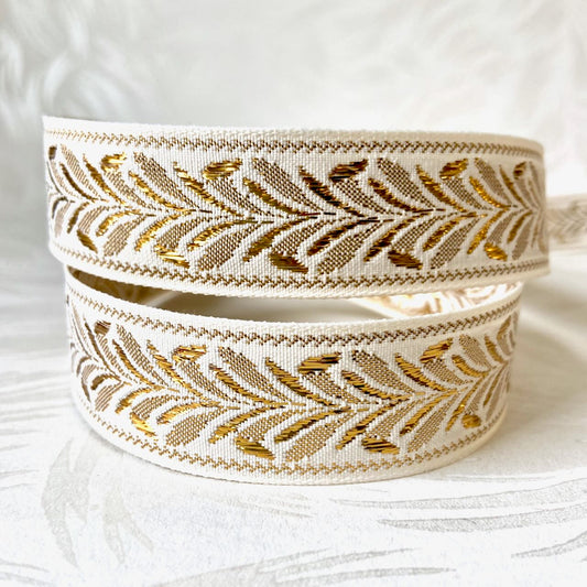    Metallic_Gold_Leaf_Jacquard_Ribbon