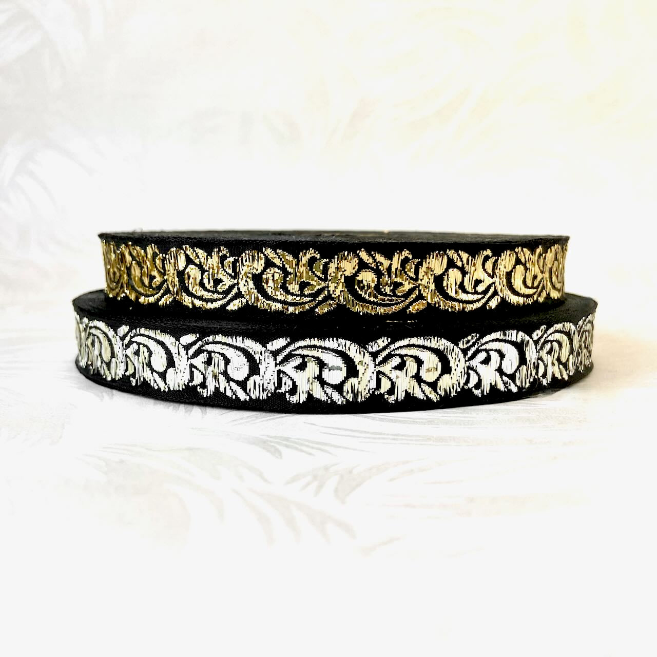     Metallic_Scrollwork_Jacquard_Ribbon