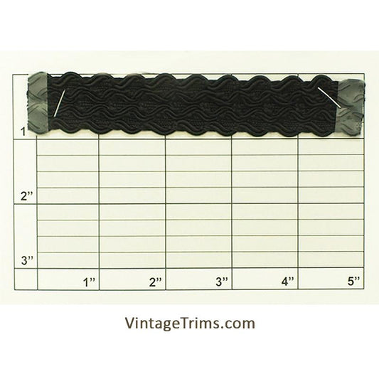 Scalloped Braid 1" (Per Yard) Black