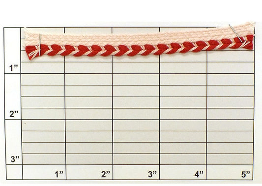 Woven Edge Piping  1/4" Red/Light Pink