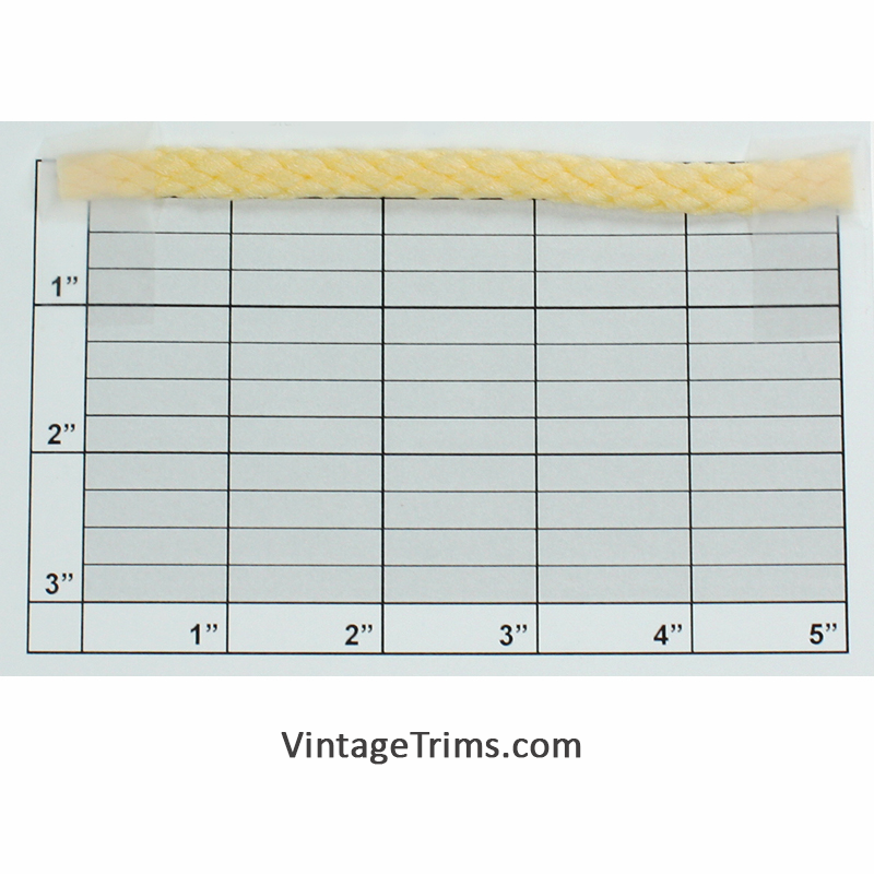 Braided Cord 5/16" (Per Yard) Pale Yellow