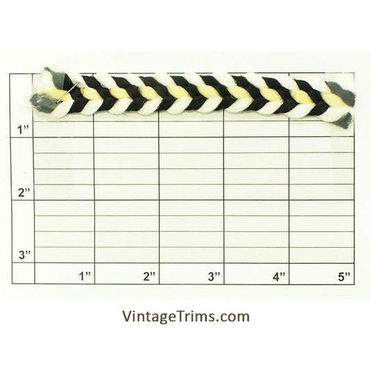 Tri-Color Braid 5/8" (Per Yard) White/Black/Ivory