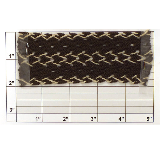 Braid 1-7/8" (Per Yard) Seal Brown/Natural