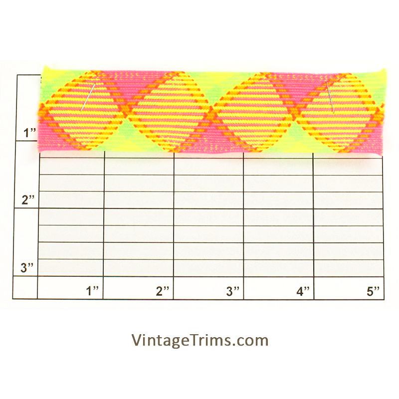 Neon Flat Braid 1-1/4" (Per Yard) Pink/Orange/Green/Yellow