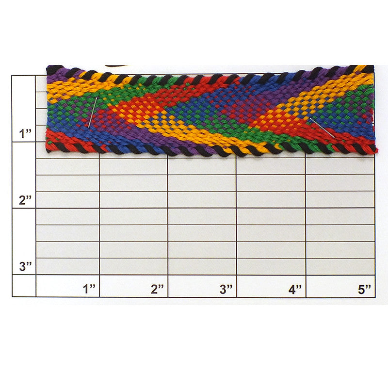 Multi-Colored Braid 1-3/16" (Per Yard) Black/Red/Blue/Yellow/<br>Green/Purple