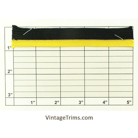 Flat Braid 3/4" (Per Yard) Black/Yellow