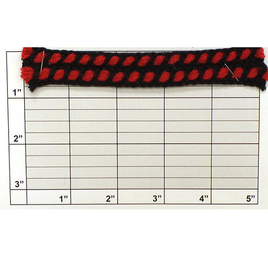 Braid w/ Double Inset 3/4" (Per Yard) Black/Red