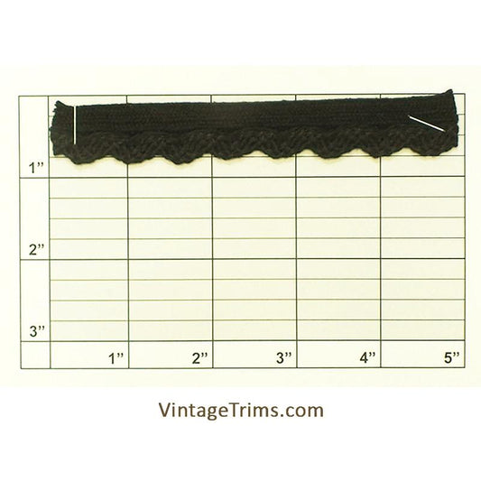 Scalloped Edge Braid 3/4" (Per Yard) Black