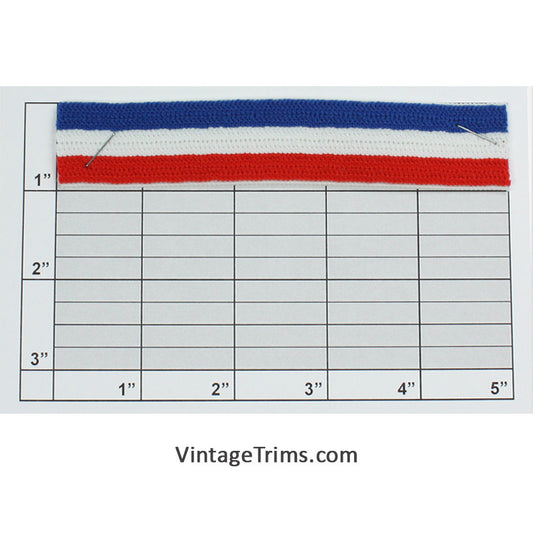 Elastic 1" (Per Yard) Red/White/Blue