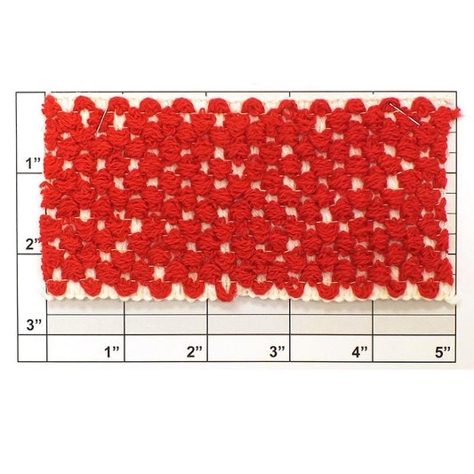 Elastic Braid 2-1/2" (Per Yard) Red/White