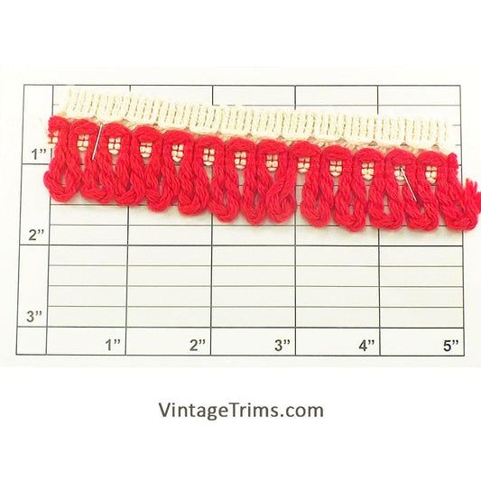 Loop Fringe Top 1-1/2" (Per Yard) Natural/Red