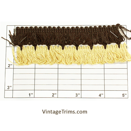 Double Loop Fringe 1-3/4" (Per Yard) Brown/Wheat