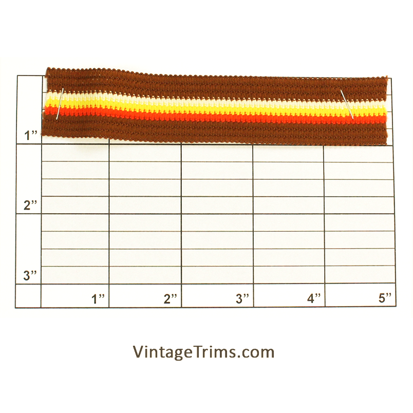 Flat Braid 1" (Per Yard) Brown/Orange/Yellow/White