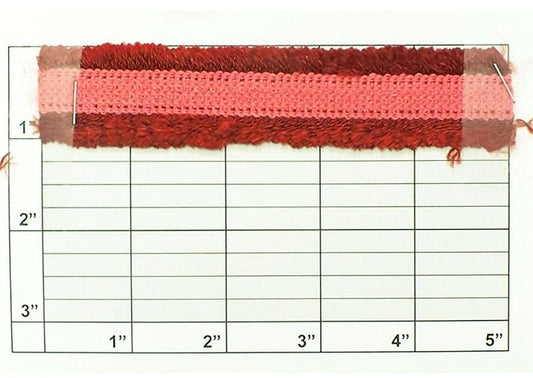 Fringe Edged Braid 1" (Per Yard) Cherry