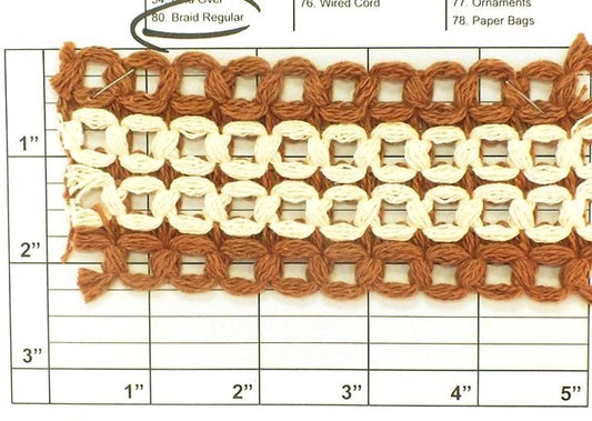 Figure 8 Braid 2-1/4" (Per Yard) Brown/Natural
