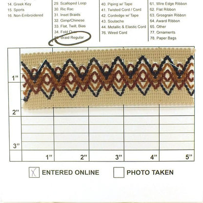 Zig Zag Braid 1-5/8" (Per Yard) 6 Colors