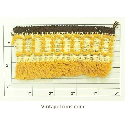 Braid w/Brush Fringe 2-1/2" (Per Yard) 3 Colors