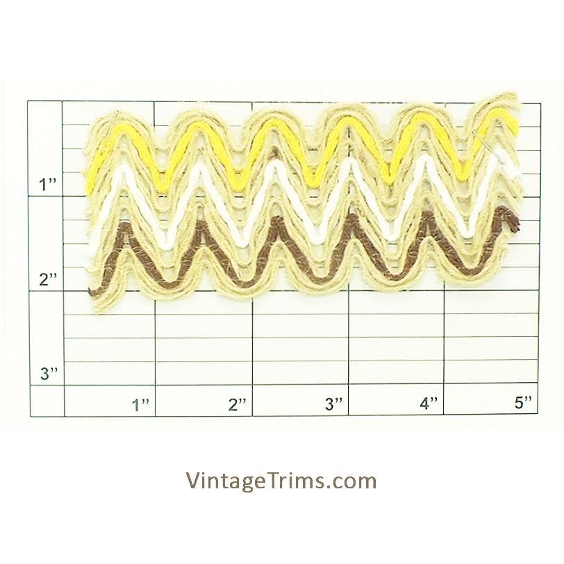 Scalloped Jute Braid 2"<BR> (Per Yard) <BR>Natural/Yellow/White/Brown