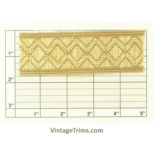 Diamond & X Braid 1-5/8" (Per Yard) Tan/Beige
