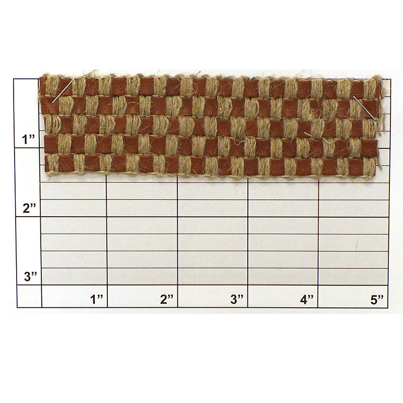 Woven Jute and Faux Leather Braid 1-1/2"
