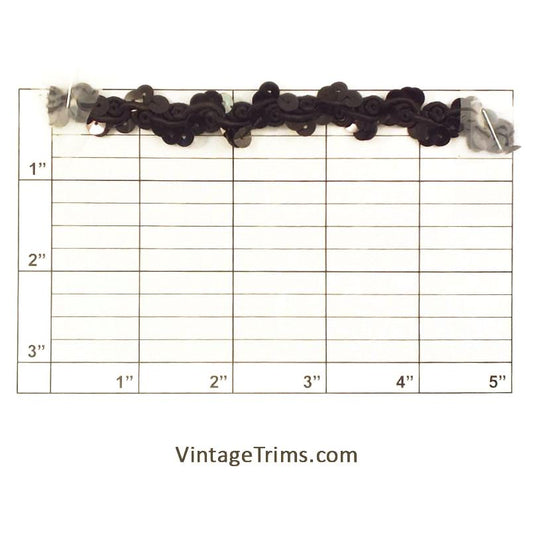 Sequin Scroll Braid 5/8" (Per Yard) Black/Black