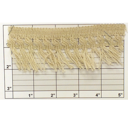 Brush Decorative Fringe 2" (Per Yard) Beige