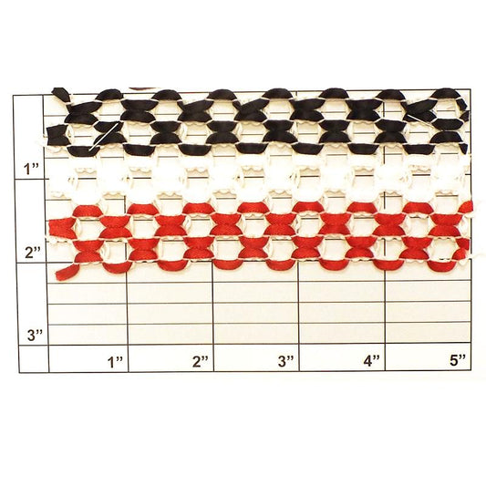 Figure 8 Braid 2-3/16" (Per Yard) Navy/White/Red