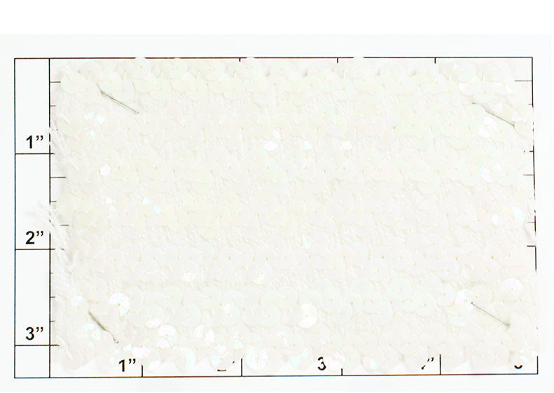 Stretch Sequin Costume Trim 3" White Iridescent