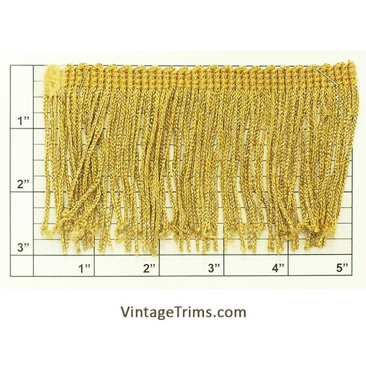 Chainette Fringe 3" (Per Yard) Metallic Gold