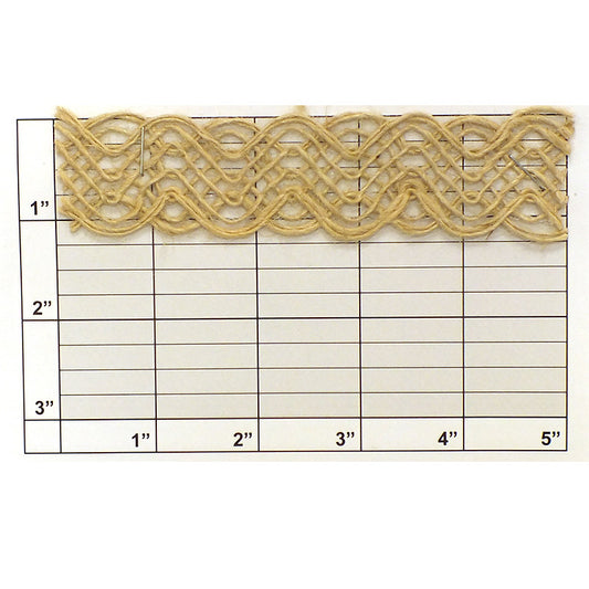 Jute Wavy Line Braid 1-1/4" (Per Yard) Beige