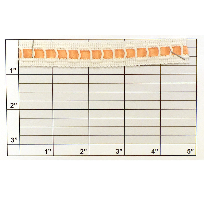 Braid w/ Inset 3/4" (Per Yard) White/Peach
